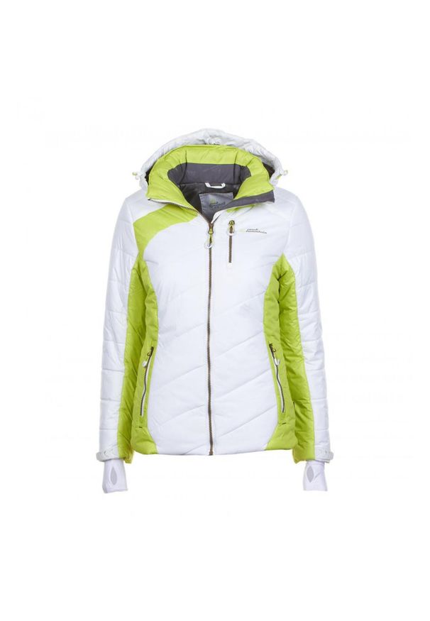 PEAK MOUNTAIN - Damska kurtka narciarska Peak Mountain Acilorg. Kolor: wielokolorowy, biały, żółty. Sezon: zima. Sport: narciarstwo