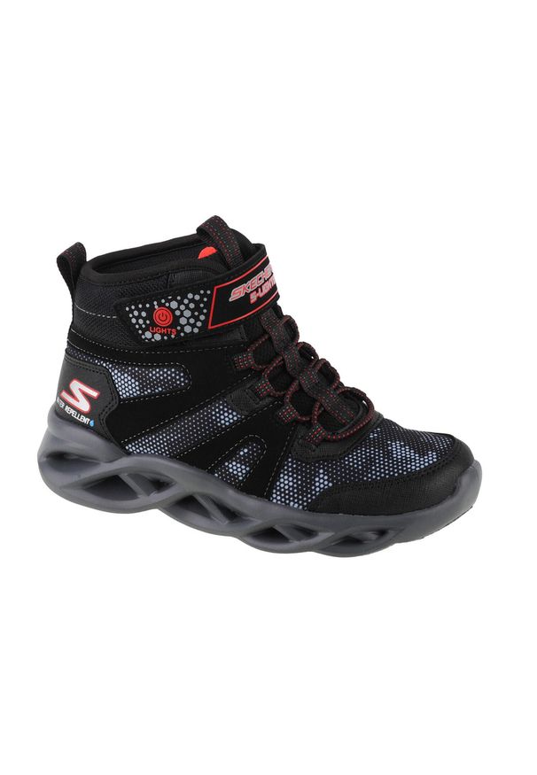 skechers - Śniegowce chłopięce Skechers Twisted Brights - Zerrix. Kolor: wielokolorowy, czarny. Materiał: guma, materiał, syntetyk