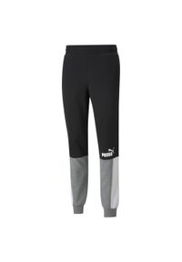 Puma - Męskie spodnie dresowe z blokami kolorów Essentials Camo PUMA Black. Kolor: szary, wielokolorowy, czarny. Materiał: dresówka. Sport: joga i pilates