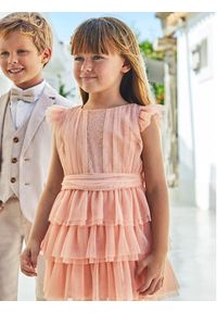 Mayoral Sukienka elegancka 3912 Różowy Regular Fit. Kolor: różowy. Materiał: syntetyk. Styl: elegancki #2