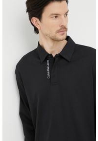 Calvin Klein Jeans longsleeve bawełniany kolor czarny gładki. Kolor: czarny. Materiał: bawełna. Długość rękawa: długi rękaw. Długość: krótkie. Wzór: gładki #4