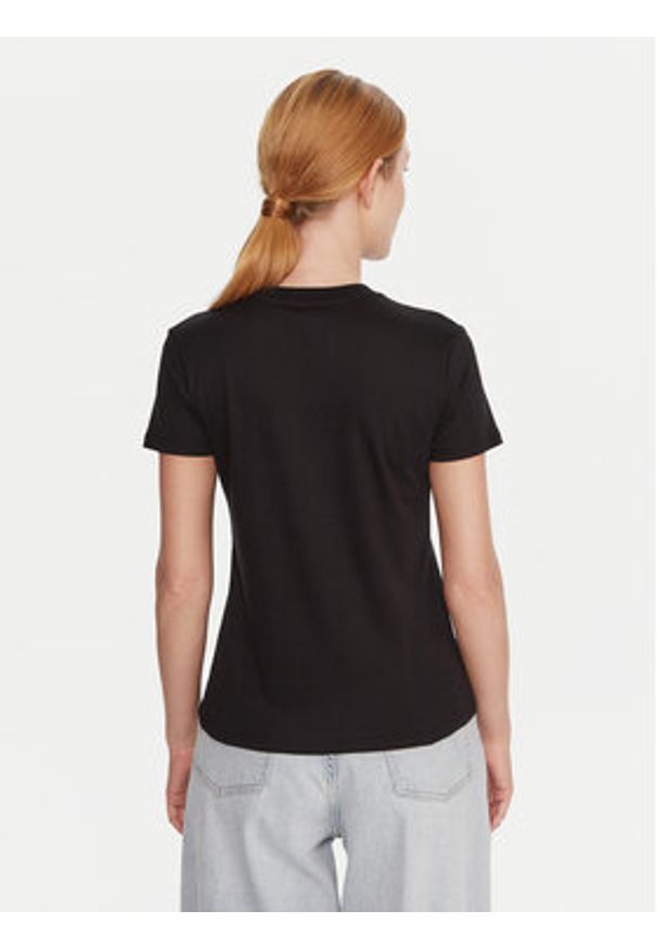 Calvin Klein T-Shirt LV044D201G Czarny Regular Fit. Kolor: czarny. Materiał: bawełna