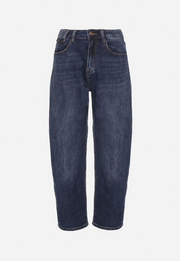 Born2be - Niebieskie Jeansy Mom Fit High Waist z Bawełny Nelimesa. Okazja: na co dzień. Stan: podwyższony. Kolor: niebieski. Styl: casual