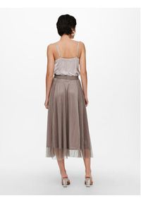 only - ONLY Spódnica midi 15214303 Brązowy Regular Fit. Kolor: brązowy. Materiał: syntetyk