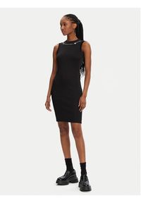 Hugo - HUGO Sukienka codzienna Naloita 50530443 Czarny Slim Fit. Okazja: na co dzień. Kolor: czarny. Materiał: syntetyk. Typ sukienki: proste. Styl: casual