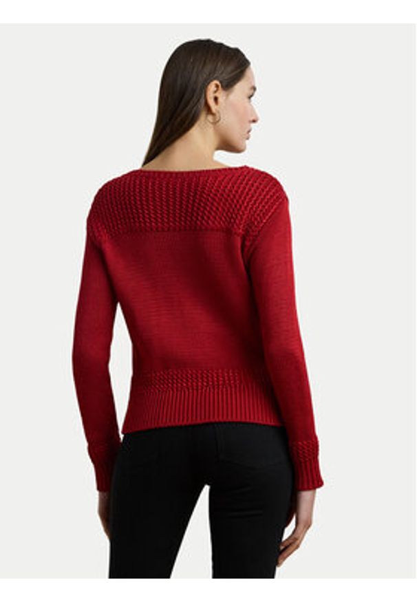 Lauren Ralph Lauren - LAUREN RALPH LAUREN Sweter 200909317006 Czerwony Relaxed Fit. Kolor: czerwony. Materiał: bawełna