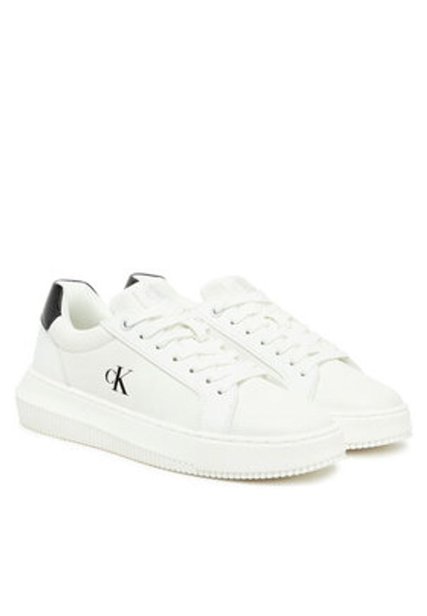 Calvin Klein Jeans Sneakersy Chunky Cupsole Low Mg YW0YW01769 Biały. Kolor: biały. Materiał: skóra
