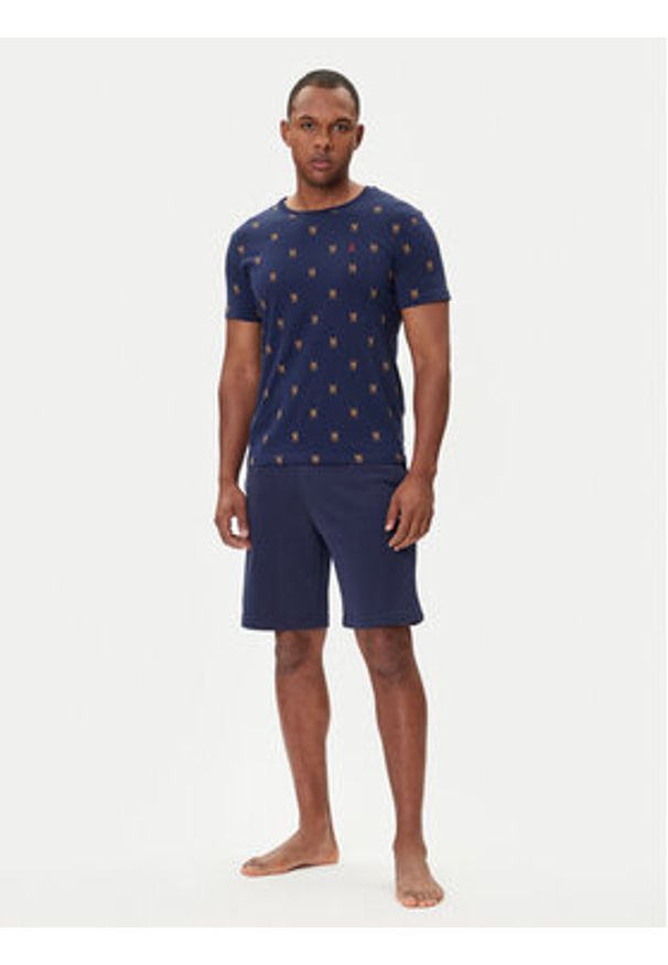 Polo Ralph Lauren T-Shirt 710P00081001 Granatowy Custom Slim Fit. Typ kołnierza: polo. Kolor: niebieski. Materiał: bawełna