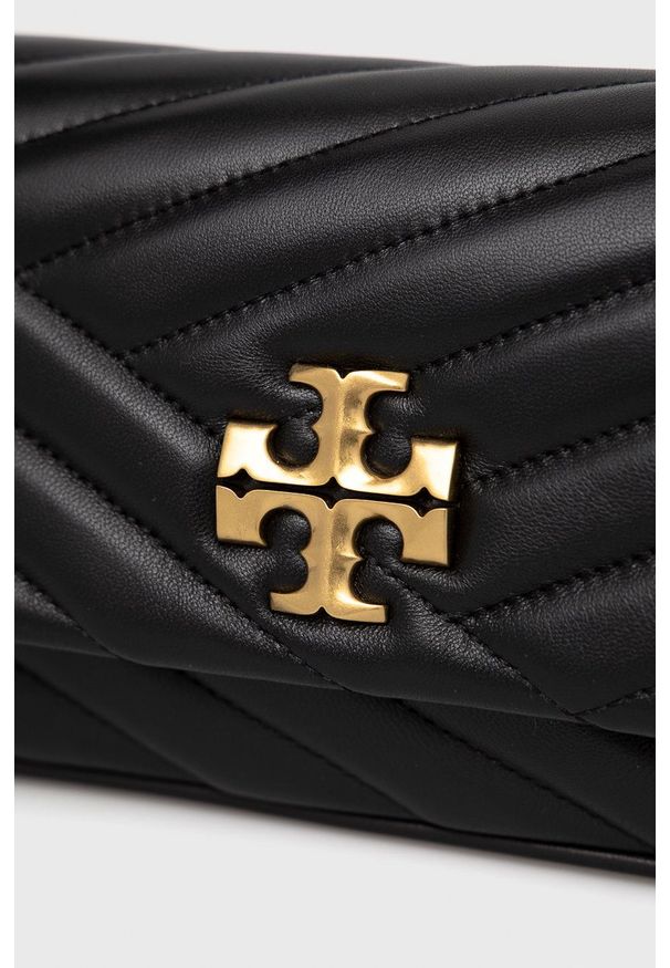 Tory Burch torebka skórzana kolor czarny. Kolor: czarny. Materiał: skórzane