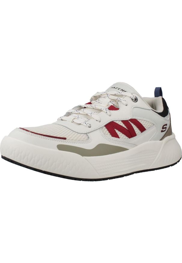 skechers - Kapcie SKECHERS CYRUS Biały. Kolor: biały. Materiał: syntetyk, tkanina, skóra