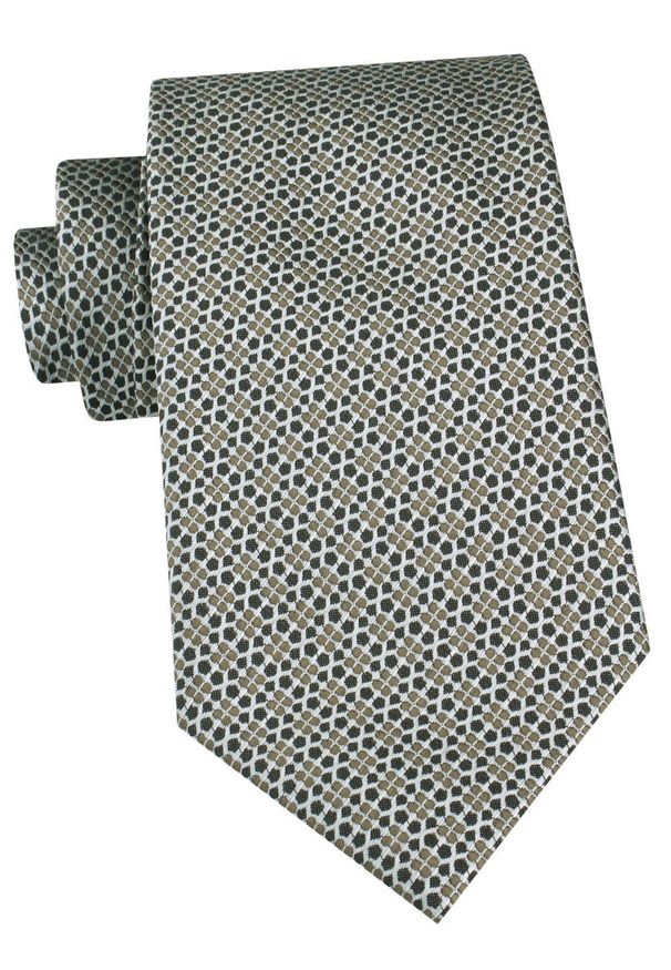 Męski Krawat - Chattier - Odcienie Zieleni, Drobny Wzór Geometryczny. Kolor: zielony. Materiał: tkanina. Wzór: geometria. Styl: elegancki, klasyczny, wizytowy
