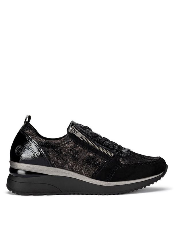 Remonte Sneakersy D2401-02 Czarny. Kolor: czarny. Materiał: materiał