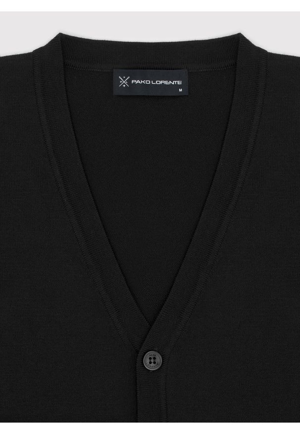 Pako Lorente - PAKO LORENTE – Męski kardigan w kolorze czarnym. Kolor: czarny. Materiał: poliamid, wiskoza. Sezon: jesień