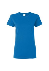 GILDAN - Damska Koszulka T-shirt Krótki Rękaw Top. Kolor: niebieski. Długość rękawa: krótki rękaw. Długość: krótkie. Sport: turystyka piesza #1