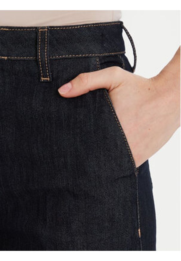 ViCOLO Jeansy DF5086 Granatowy Wide Leg. Kolor: niebieski