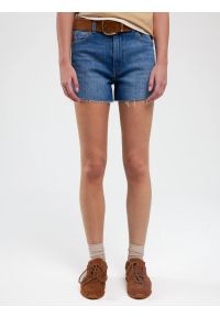 Big-Star - Szorty damskie jeansowe z kolekcji Authentic niebieskie Authentic Girl 369. Okazja: na co dzień. Stan: podwyższony. Kolor: niebieski. Materiał: jeans. Sezon: lato. Styl: wakacyjny, casual #7