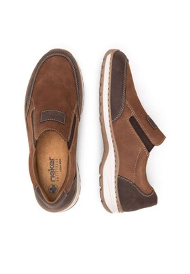 Rieker Półbuty 03354-24 Brązowy. Kolor: brązowy. Materiał: nubuk, skóra