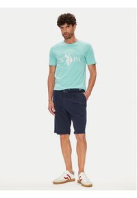 U.S. Polo Assn. T-Shirt MUP4203 Niebieski Regular Fit. Typ kołnierza: polo. Kolor: niebieski. Materiał: bawełna