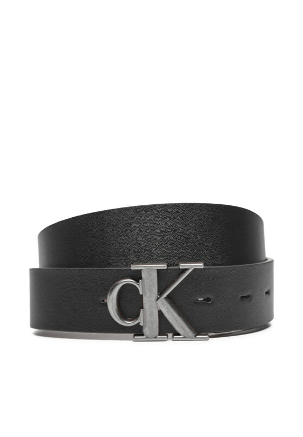 Calvin Klein Pasek Męski K50K512084 Czarny. Kolor: czarny. Materiał: skóra