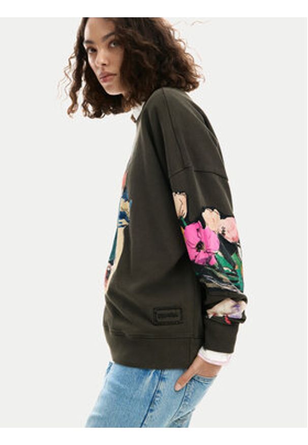 Desigual Bluza Evelyn 26SWSK16 Szary Regular Fit. Kolor: szary. Materiał: bawełna