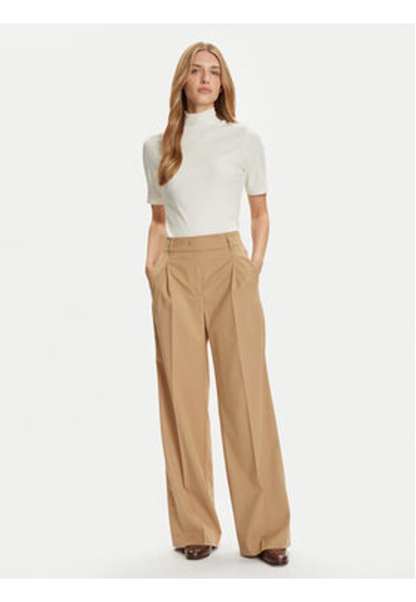 Marc O'Polo Spodnie materiałowe 508 0062 10135 Beżowy Wide Fit. Kolor: beżowy. Materiał: syntetyk