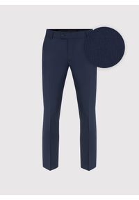 Pako Lorente - PAKO LORENTE – Granatowe spodnie garniturowe z wełną. Okazja: na spotkanie biznesowe. Kolor: niebieski. Materiał: wełna. Styl: biznesowy #5