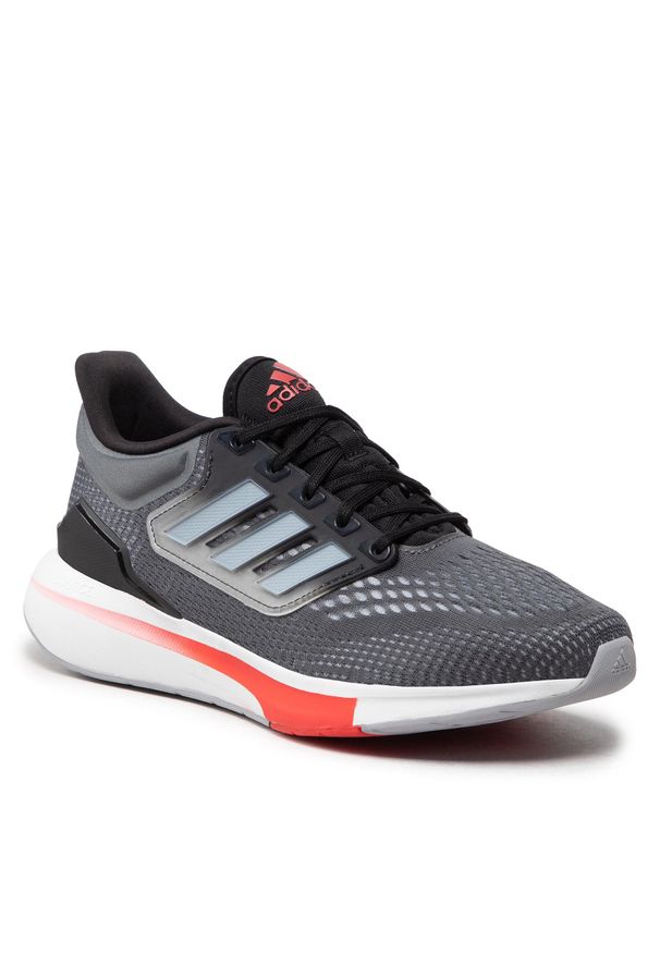 Adidas - Buty adidas EQ21 Run GY2192 Grey Six/Halo Silver/Vivid Red. Kolor: szary. Materiał: materiał. Sport: bieganie