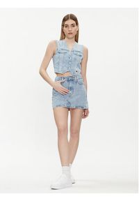 Tommy Jeans Spódnica jeansowa Izzie DW0DW17674 Niebieski Regular Fit. Kolor: niebieski. Materiał: bawełna