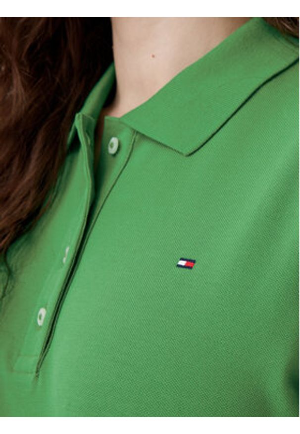 TOMMY HILFIGER - Tommy Hilfiger Polo 1985 WW0WW43224 Zielony Regular Fit. Typ kołnierza: polo. Kolor: zielony. Materiał: bawełna