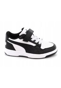 Buty do chodzenia dla dzieci Puma 03 Rebound V6 Mid. Wysokość cholewki: za kostkę. Zapięcie: rzepy. Kolor: czarny. Materiał: syntetyk, materiał. Szerokość cholewki: normalna. Sport: turystyka piesza