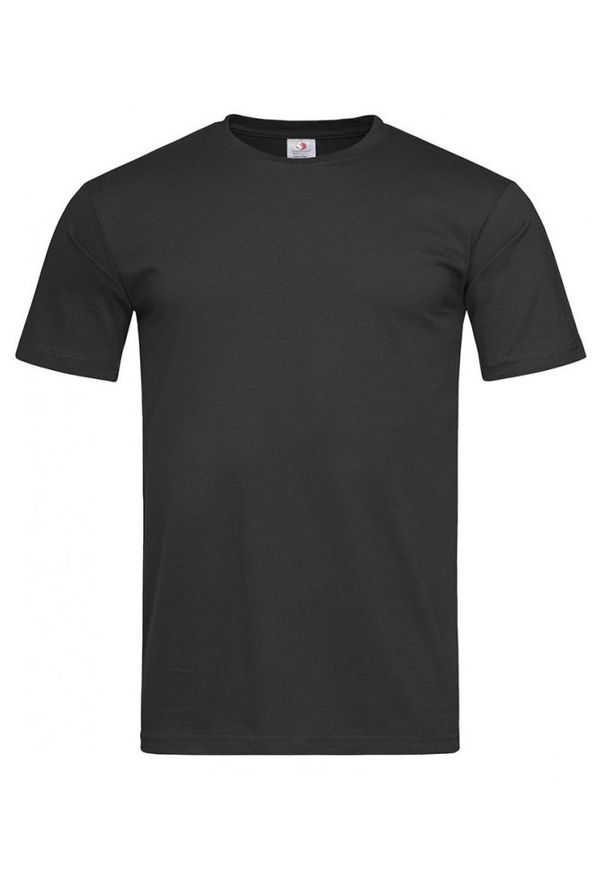 Czarny t-shirt Stedman z krótkim rękawem, na co dzień, casualowy, krótki