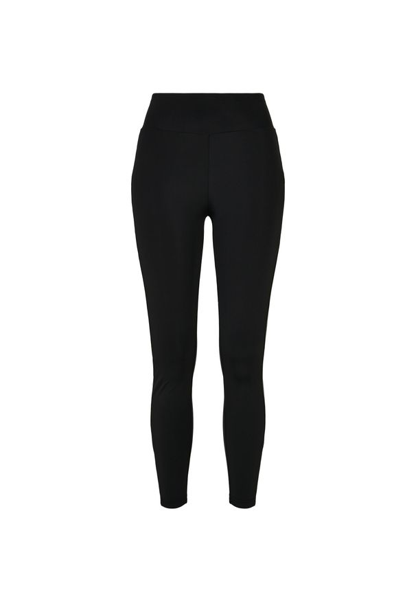 Damskie legginsy z wysoką talią Urban Classics shiny stripe. Kolor: czarny