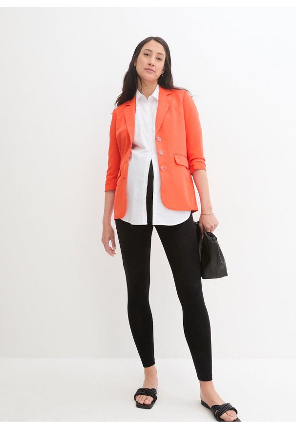 bonprix - Legginsy ciążowe (2 pary) z bawełny organicznej. Kolekcja: moda ciążowa. Kolor: czarny. Materiał: bawełna