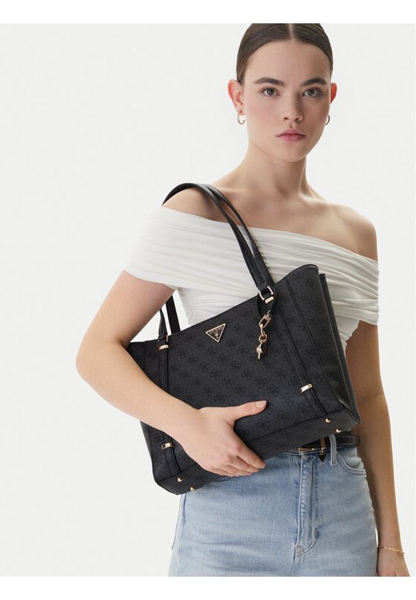 Guess Torebka HWESG9 51023 Czarny. Kolor: czarny. Materiał: skórzane