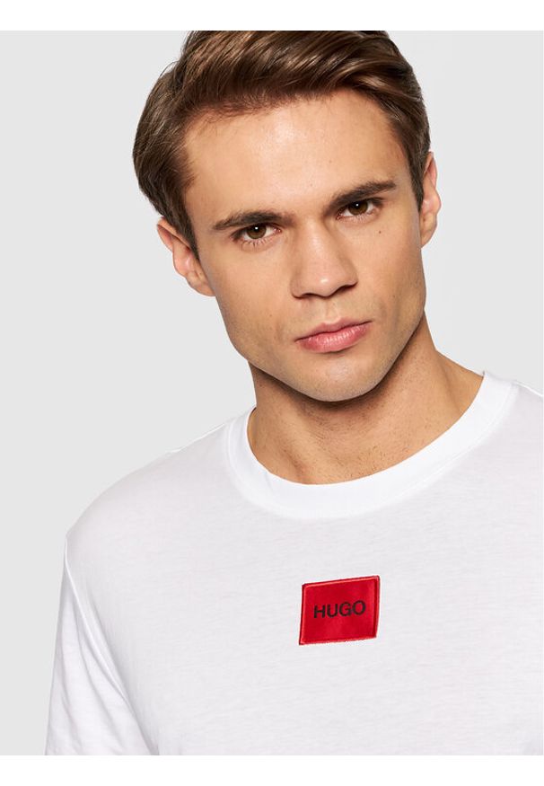 Hugo T-Shirt Diragolino 212 50447978 Biały Regular Fit. Kolor: biały. Materiał: bawełna