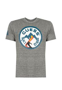 Guess T-Shirt | MBBI41KAS40 | Mężczyzna | Szary. Okazja: na co dzień. Kolor: szary. Materiał: poliester, elastan, bawełna. Wzór: aplikacja, nadruk. Styl: casual #3