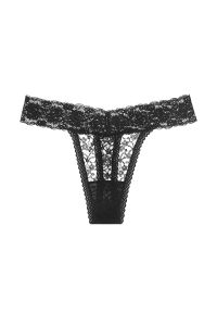 Intica - Stringi koronkowe z subtelnym wzorem na wyjątkowe okazje Izetta. Kolor: czarny. Materiał: koronka. Wzór: koronka