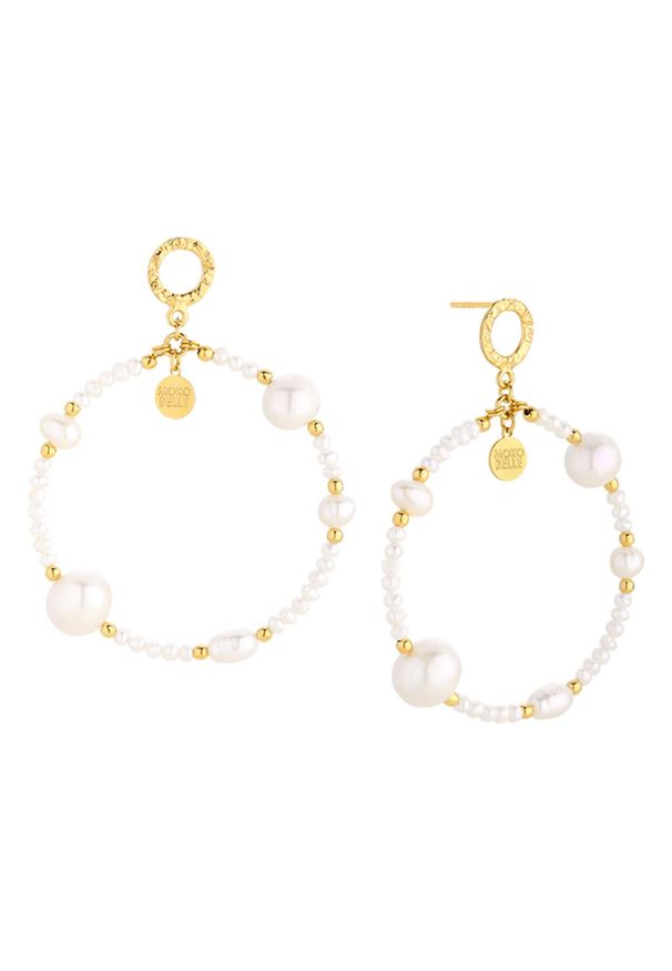 MOKOBELLE - Kolczyki z perłami Vivienne. Materiał: pozłacane. Kolor: biały. Kamień szlachetny: perła