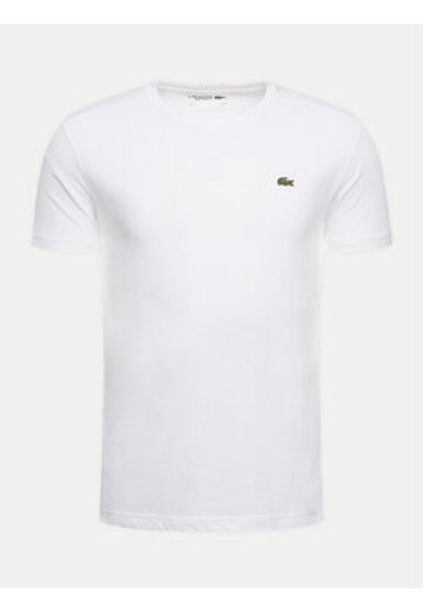 Lacoste T-Shirt TH7618 Biały Regular Fit. Kolor: biały. Materiał: bawełna, syntetyk