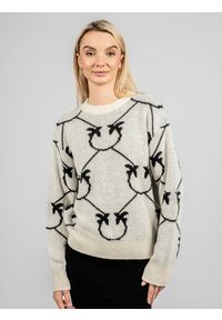 Pinko Sweter "Abbey Road" | 1G16C3 Y7GY | Abbey Road | Kobieta | Czarny, Biały. Kolor: biały, wielokolorowy, czarny. Materiał: akryl, wełna. Wzór: ze splotem #6