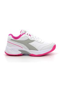 Buty dziewczęce tenisowe Diadora S.CHALLENGE 4 SL JR.. Kolor: różowy, wielokolorowy, biały, szary. Sport: tenis #1