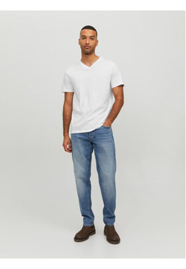 Jack & Jones T-Shirt Basic 12156102 Biały Standard Fit. Kolor: biały. Materiał: bawełna