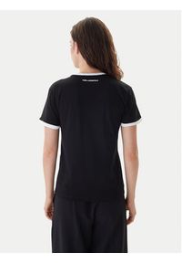 Karl Lagerfeld - KARL LAGERFELD T-Shirt B1W17040 Czarny Slim Fit. Typ kołnierza: dekolt w karo. Kolor: czarny. Materiał: bawełna #5