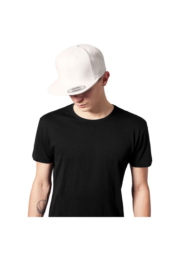 FLEXFIT - Czapka Flexfit melton wool. Kolor: biały. Materiał: wełna