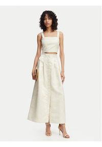Marella Komplet top i spódnica Bazar 2615201012 Écru Regular Fit. Kolor: kremowy. Materiał: syntetyk #5