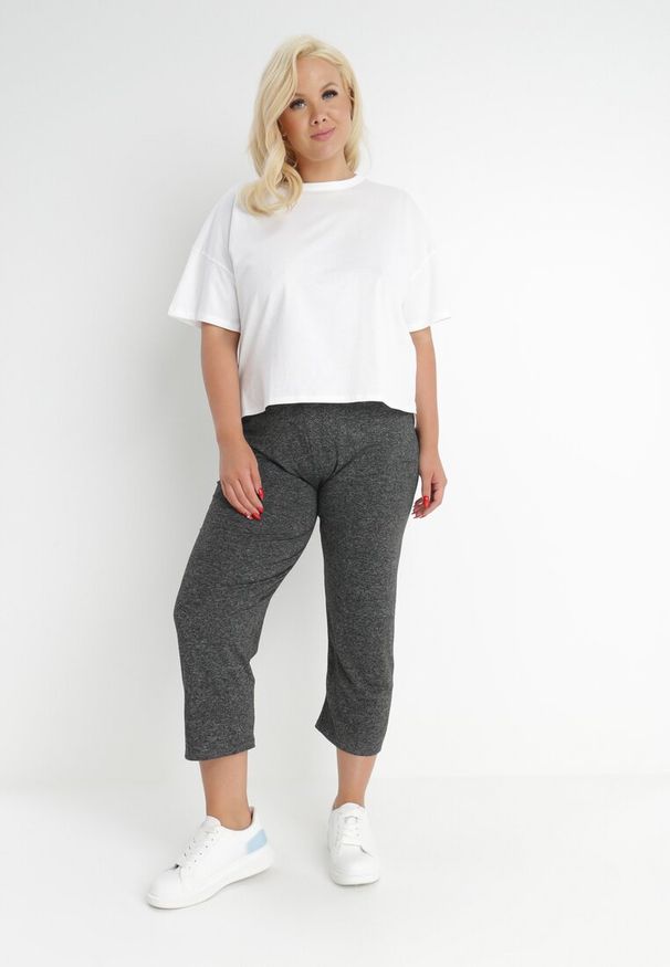 Born2be - Ciemnoszare Legginsy Althiolea. Okazja: na co dzień. Kolekcja: plus size. Kolor: szary. Materiał: bawełna, materiał. Wzór: gładki. Styl: sportowy, casual