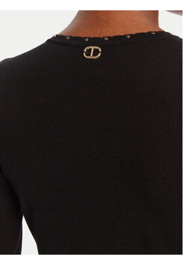 TwinSet - TWINSET Sukienka dzianinowa 252TP3271 Czarny Regular Fit. Kolor: czarny. Materiał: syntetyk