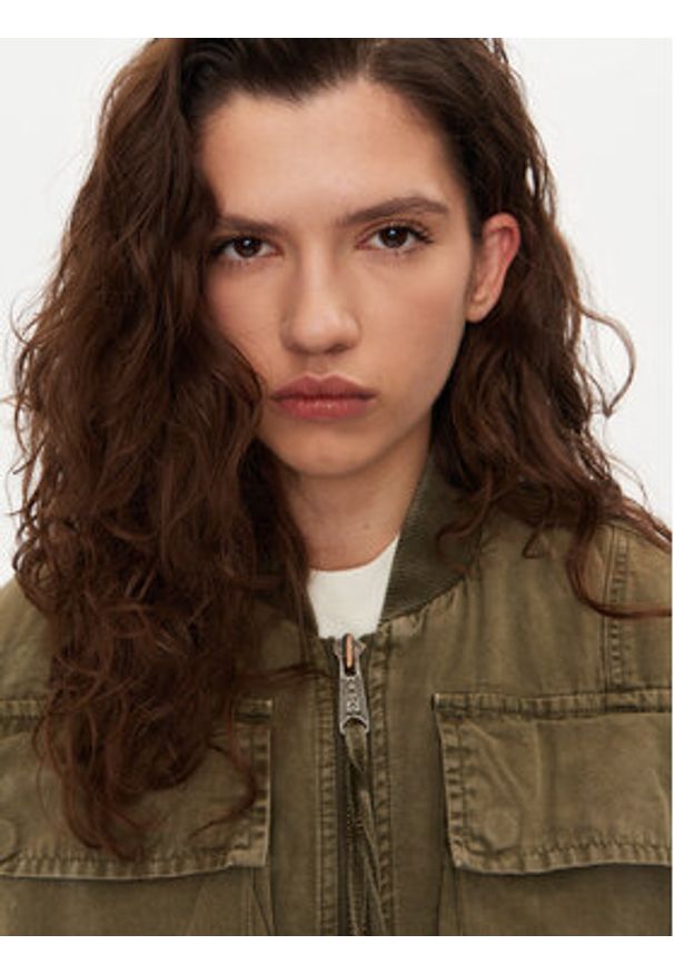 Alpha Industries Kurtka bomber 148008 Khaki Regular Fit. Kolor: brązowy. Materiał: bawełna