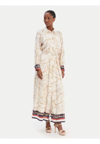 Marciano Guess Sukienka koszulowa 6RGT3 37439A Écru Regular Fit. Materiał: wiskoza. Typ sukienki: koszulowe #1
