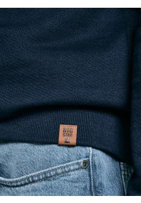 Big-Star - Bluza męska ze stójką granatowa Salih 403. Typ kołnierza: kołnierzyk stójkowy. Kolor: niebieski. Materiał: wiskoza, dzianina. Styl: klasyczny #5
